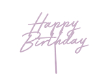 Acrylic cake topper ''Happy Birthday'', purple, 16.5 cm