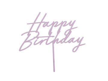 Acrylic cake topper ''Happy Birthday'', purple, 16.5 cm