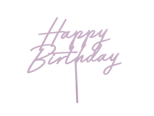 Acrylic cake topper ''Happy Birthday'', purple, 16.5 cm
