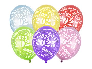 Balloons 30cm, 2025, Metallic mix (1 pkt / 6 pc.)