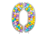 Number Frame '0' for Latex Balloons, 126cm, Silver