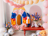 Number Frame '0' for Latex Balloons, 126cm, Silver