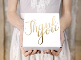 Decorative cake boxes - Thank you, gold, 14x8.5x14cm (1 pkt / 10 pc.)
