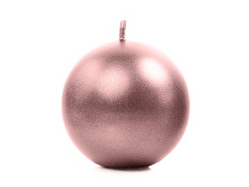 Candle Sphere, metallic, rose gold, 6cm (1 pkt / 10 pc.)