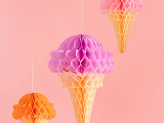 Tissue paper decorations Ice Cream, 20-30 cm, mix (1 pkt / 3 pc.)