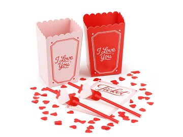 Movie night set for two, pink and red