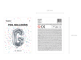 Foil Balloon Letter ''G'', 35cm, silver