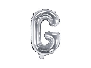 Foil Balloon Letter ''G'', 35cm, silver