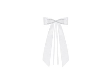 Bows with a bow tie, white, 14cm (1 pkt / 4 pc.)