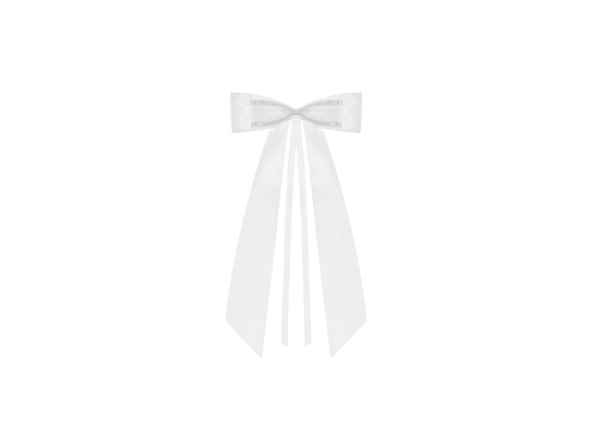 Bows with a bow tie, white, 14cm (1 pkt / 4 pc.)