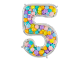 Number Frame '5' for Latex Balloons, 126cm, Silver