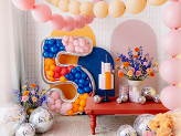 Number Frame '5' for Latex Balloons, 126cm, Silver