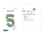 Number Frame '5' for Latex Balloons, 126cm, Silver