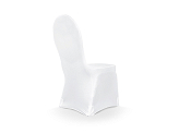 Elastic matt fabric chair cover, white