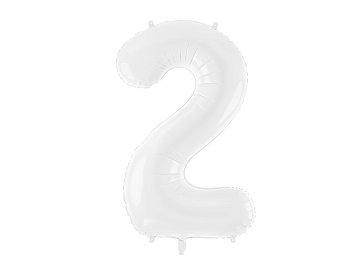 Foil ballon Number ''2'', 86 cm, white