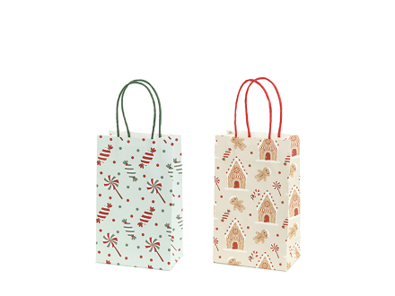 Gift bags Sweets and gingerbread, 13x21x8 cm, beige and lig...
