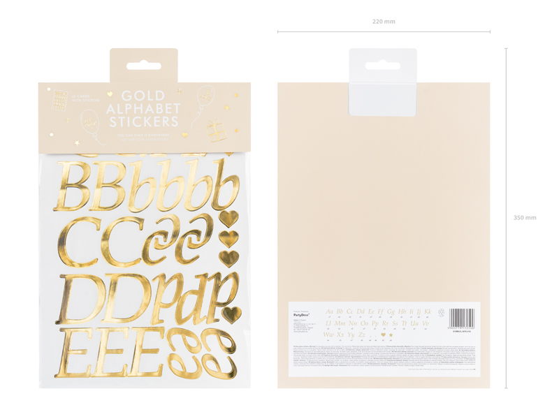 Letter Stickers, gold - Designer decorations and ideas for every party ...