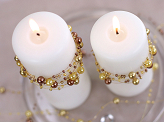 Pearl garlands, gold, 1.3m (1 pkt / 5 pc.)