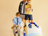 Foil balloon School backpack, 68x82 cm, cream-yellow