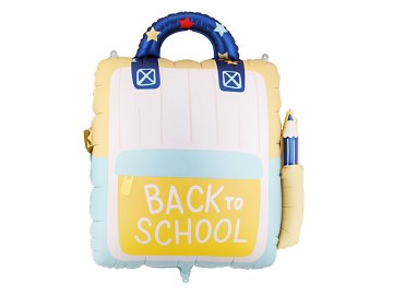 Foil balloon School backpack, 68x82 cm, cream-yellow