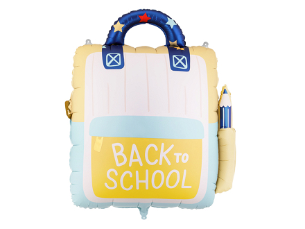 Foil balloon School backpack, 68x82 cm, cream-yellow