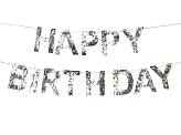 Happy Birthday Banner, 2.2m, silver