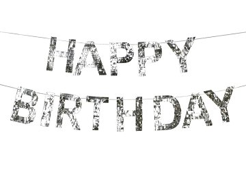 Happy Birthday Banner, 2.2m, silver