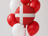 Foil balloon Danish Flag, 35 cm, mix