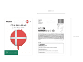 Foil balloon Danish Flag, 35 cm, mix
