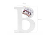 Wooden letter B, white, 16.5x20cm