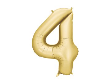 Foil Balloon Number '4', 86 cm, gold