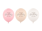 Balloons 30 cm, Happy Birthday, pink mix (1 pkt / 50 pc.)