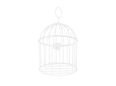 Decorative bird cage, 24 cm, white