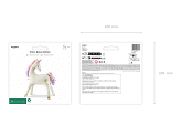 Standing Foil Balloon Unicorn, 95x86 cm, mix