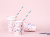 Cups Happy B'day!, light powder pink, 220ml (1 pkt / 6 pc.)