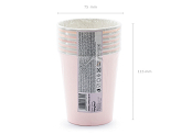 Cups Happy B'day!, light powder pink, 220ml (1 pkt / 6 pc.)