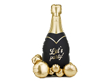 Standing foil balloon Bubble Bottle XXL, 79x114 cm, black and gold