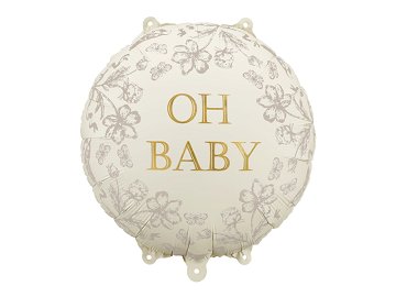 Foil Balloon Disc Oh Baby, 35x35 cm, mix