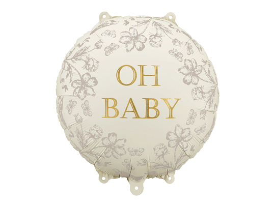 Foil Balloon Disc Oh Baby, 35x35 cm, mix