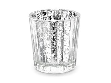 Candle holder, silver, 6cm (1 pkt / 4 pc.)