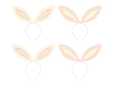 Headbands Bunny ears, 12.5x29 cm, mix (1 pkt / 4 pc.)