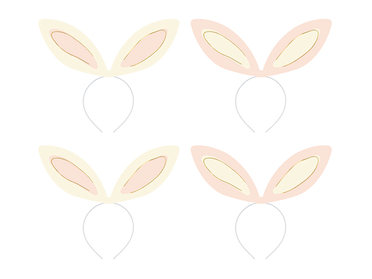 Headbands Bunny ears, 12.5x29 cm, mix (1 pkt / 4 pc.)