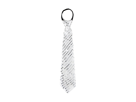 Sequin tie, 8x36 cm, silver
