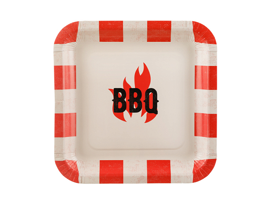 BBQ paper plates, mix, 26x26 cm (1 pkt / 6 pc.)