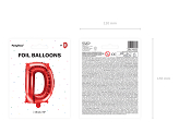 Foil Balloon Letter ''D'', 35cm, red