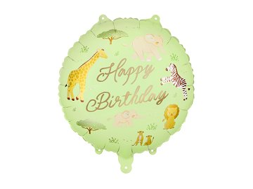 Foil balloon tablet ''Happy Birthday'' Safari, 35x35 cm, mix