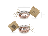 Candle holder, rose gold, 3cm (1 pkt / 4 pc.)