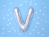 Foil Balloon Letter ''V'', 35cm, silver