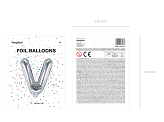 Foil Balloon Letter ''V'', 35cm, silver