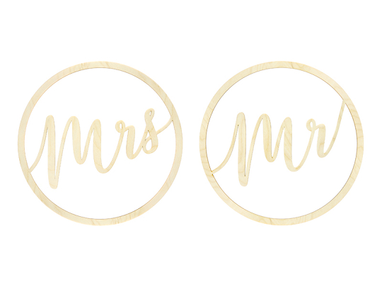 Hanging decoration Mr Mrs, 38cm (1 pkt / 2 pc.)